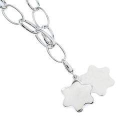 Montblanc Star Mother of Pearl Silver Chain Link Charm Bracelet