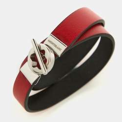 Montblanc Red & Black Reversible Leather Bracelet 