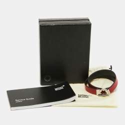 Montblanc Red & Black Reversible Leather Bracelet 