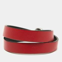 Montblanc Red & Black Reversible Leather Bracelet 