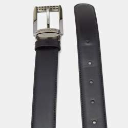 Montblanc Black/Brown Leather Buckle Cut to Size Belt
