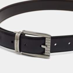 Montblanc Black/Brown Leather Buckle Cut to Size Belt