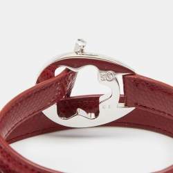 Montblanc Hold Me Tight Leather Sterling Silver Bracelet