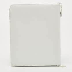 Pre Owned Montblanc White Leather Meisterstück Large Zip Around Organizer