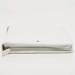 Pre Owned Montblanc White Leather Meisterstück Large Zip Around Organizer
