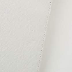 Pre Owned Montblanc White Leather Meisterstück Large Zip Around Organizer