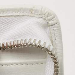 Pre Owned Montblanc White Leather Meisterstück Large Zip Around Organizer