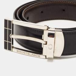 Montblanc Black/Brown Leather Cut to Size Reversible Belt