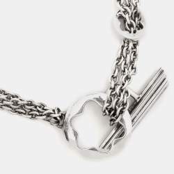 Montblanc Caress of a Star Silver Chain Link Toggle Necklace