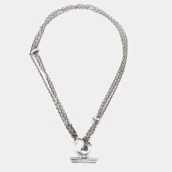 Montblanc Caress of a Star Silver Chain Link Toggle Necklace
