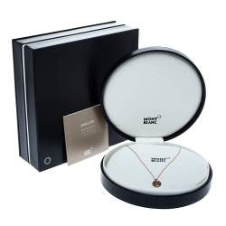 Pre Owned Montblanc Terre et Ciel Mother of Pearl 18K Rose Gold Pendant Necklace