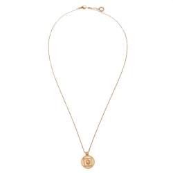 Pre Owned Montblanc Terre et Ciel Mother of Pearl 18K Rose Gold Pendant Necklace