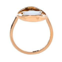 Montblanc Rotating Emblem Mother of Pearl 18K Rose Gold Ring Size 56