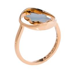 Montblanc Rotating Emblem Mother of Pearl 18K Rose Gold Ring Size 56