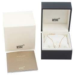 Pre Owned Montblanc Signet Mother of Pearl Diamond 18K Rose Gold Bracelet