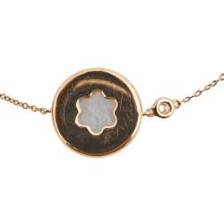 مملوكة مسبقًا Montblanc Signet Mother of Pearl Cultured Pearl Diamond 18K Rose Gold Bracelet
