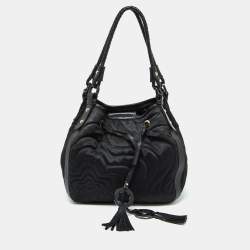 Montblanc Black Nylon and Leather Starisma Dalila Drawstring Bag