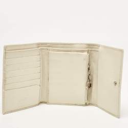 Montblanc White Leather Starisma Compact Trifold Wallet
