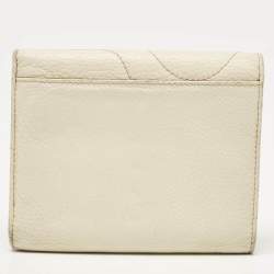 Montblanc White Leather Starisma Compact Trifold Wallet