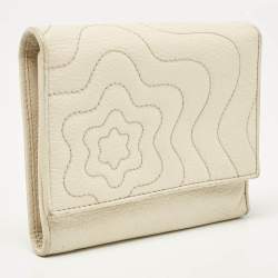Montblanc White Leather Starisma Compact Trifold Wallet