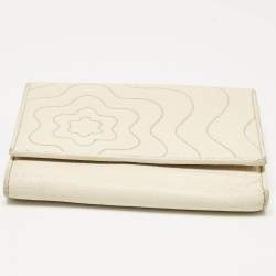 Montblanc White Leather Starisma Compact Trifold Wallet