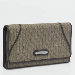 Montblanc Beige/Brown Signature Coated Canvas Flap Continental Wallet