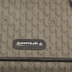 Montblanc Beige/Brown Signature Coated Canvas Flap Continental Wallet