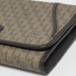 Montblanc Beige/Brown Signature Coated Canvas Flap Continental Wallet