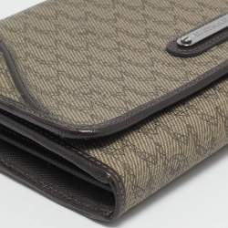 Montblanc Beige/Brown Signature Coated Canvas Flap Continental Wallet