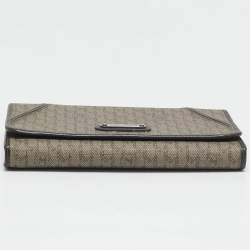 Montblanc Beige/Brown Signature Coated Canvas Flap Continental Wallet