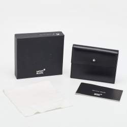 Montblanc Black Leather Meisterstuck Flap Compact Wallet