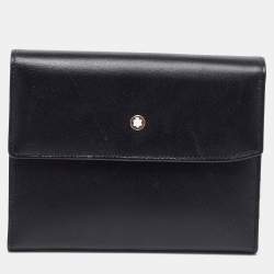 Montblanc Black Leather Meisterstuck Flap Compact Wallet