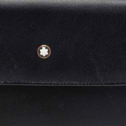Montblanc Black Leather Meisterstuck Flap Compact Wallet