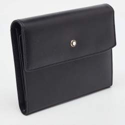 Montblanc Black Leather Meisterstuck Flap Compact Wallet