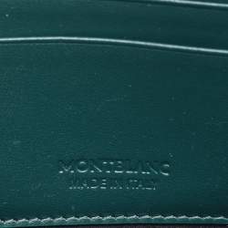 Montblanc Green Embossed Leather Meisterstück Long Zip Around Wallet