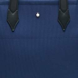 Montblanc Dark Blue/Black Canvas and Leather Blue Spirit Tote