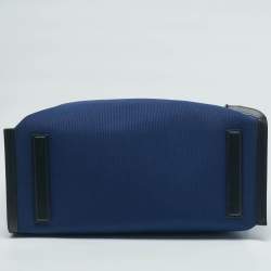 Montblanc Dark Blue/Black Canvas and Leather Blue Spirit Tote