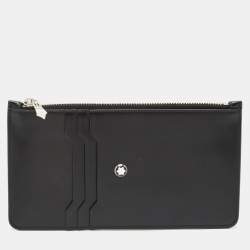 Montblanc Black Leather Meisterstuck Envelope Flat Clutch