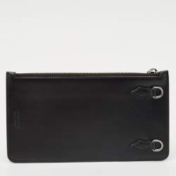 Montblanc Black Leather Meisterstuck Envelope Flat Clutch