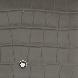 Pre Owned Montblanc Grey Croc Embossed Leather Meisterstuck Bifold