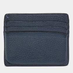 Pre Owned Montblanc Navy Blue Leather Meisterstuck Card Holder 