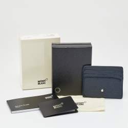 Pre Owned Montblanc Navy Blue Leather Meisterstuck Card Holder 