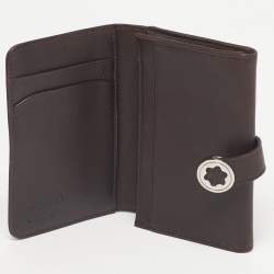 Pre Owned Montblanc Dark Brown Leather Lady Star Business Card Holder