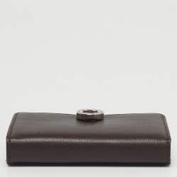 Pre Owned Montblanc Dark Brown Leather Lady Star Business Card Holder