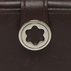 Pre Owned Montblanc Dark Brown Leather Lady Star Business Card Holder