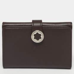 Pre Owned Montblanc Dark Brown Leather Lady Star Business Card Holder