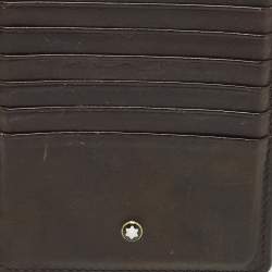 Pre Owned محفظة بطاقات مون بلان مايسنترستك جلد بني بسحاب