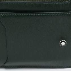 Pre Owned Montblanc Meisterstuck Dark Green Leather Zip Card Holder