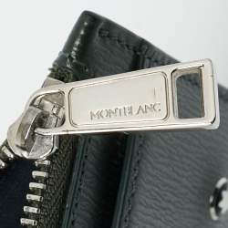 Pre Owned Montblanc Meisterstuck Dark Green Leather Zip Card Holder