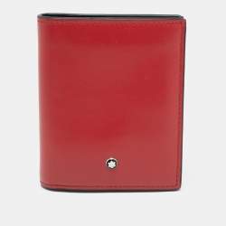 Pre Owned محفظة مون بلان مايسترسْتك 6CC جلد أحمر مدمجة
